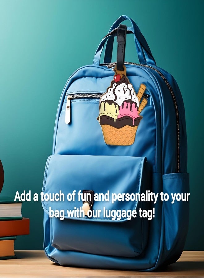ANINIUCN Ice Cream Luggage Tag for Suitcase Travel Accessories Durable Silicone ID Card Holder Cute Bag Identifier - Image 4